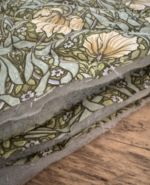 Fabric Remnant 142 x 30cm William Morris Pimpernel Green Quilted Cotton Fabric
