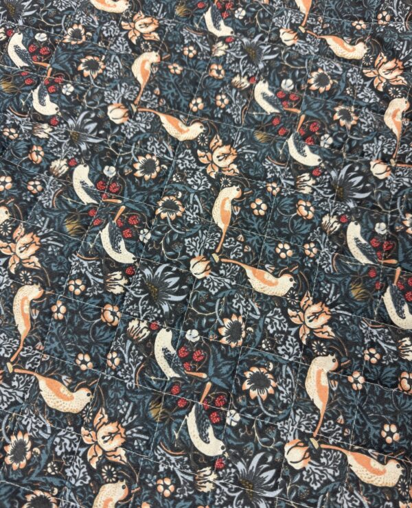 Licensed William Morris Small Strawberry Thief Quilted Fabric by the half metre