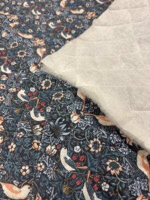 Licensed William Morris Small Strawberry Thief Quilted Fabric by the half metre