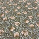 Licensed William Morris Pimpernel Green Quilted Fabric by the half metre