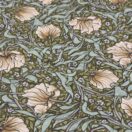 Licensed William Morris Pimpernel Green Quilted Fabric by the half metre