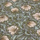 Licensed William Morris Pimpernel Green Quilted Fabric by the half metre