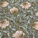 Licensed William Morris Pimpernel Green Quilted Fabric by the half metre