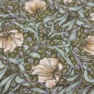Licensed William Morris Pimpernel Green Quilted Fabric by the half metre