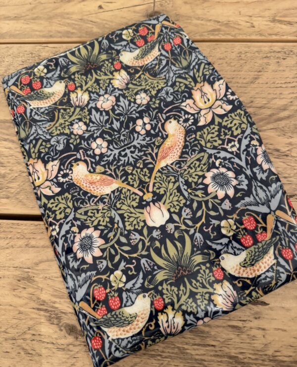 Fabric Remnant 59cm wide x 118cm long William Morris Blue Strawberry Thief  Pvc / Oilcloth Floral Tablecloth Fabric