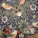 Fabric Remnant 59cm wide x 118cm long William Morris Blue Strawberry Thief  Pvc / Oilcloth Floral Tablecloth Fabric