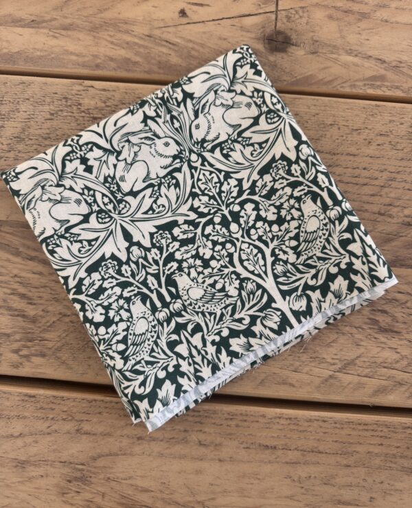 Fabric Remnant 151 x 39cm William Morris Brother Rabbit Forest Green Cotton Floral Fabric