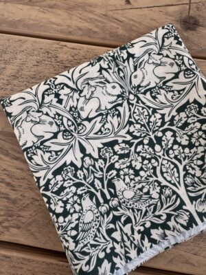Fabric Remnant 151 x 39cm William Morris Brother Rabbit Forest Green Cotton Floral Fabric