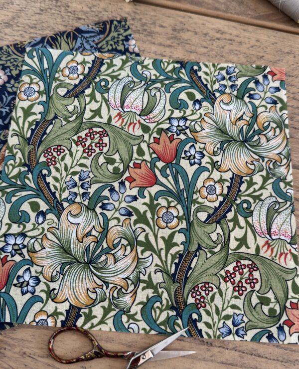 William Morris Fabric Quilting Squares for Crafting 20x20cm squares – UK Printed