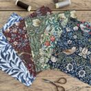 William Morris Fabric Quilting Squares for Crafting 20x20cm squares – UK Printed – Bundle 4