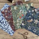 William Morris Fabric Quilting Squares for Crafting 20x20cm squares – UK Printed – Bundle 4
