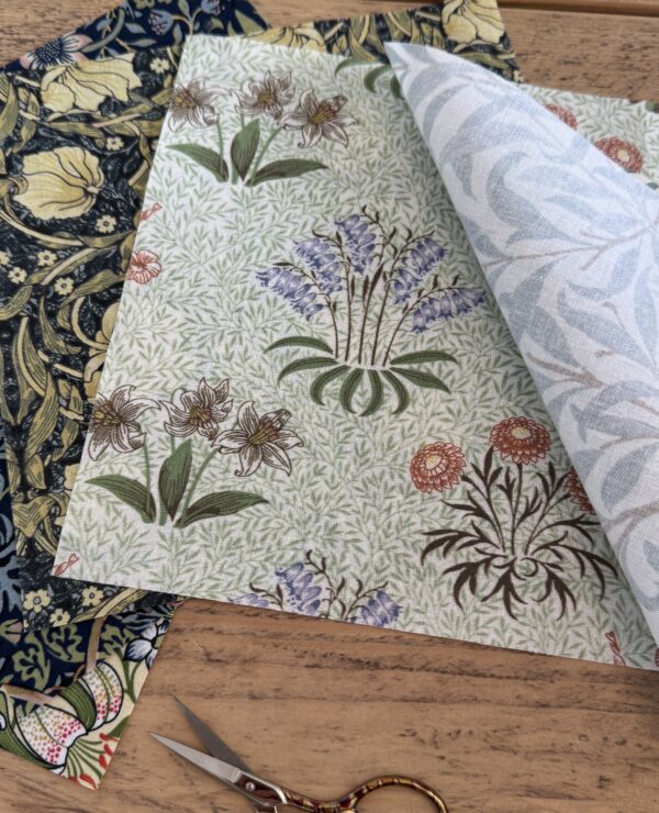 William Morris Fabric Quilting Squares for Crafting 20x20cm squares – UK Printed