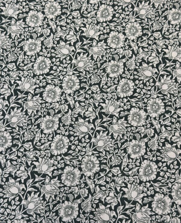 William Morris Mallow Forest Green Heavy Weight Cotton Floral Fabric By The Half Metre