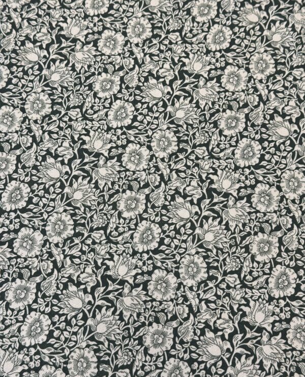 William Morris Mallow Forest Green Heavy Weight Cotton Floral Fabric By The Half Metre
