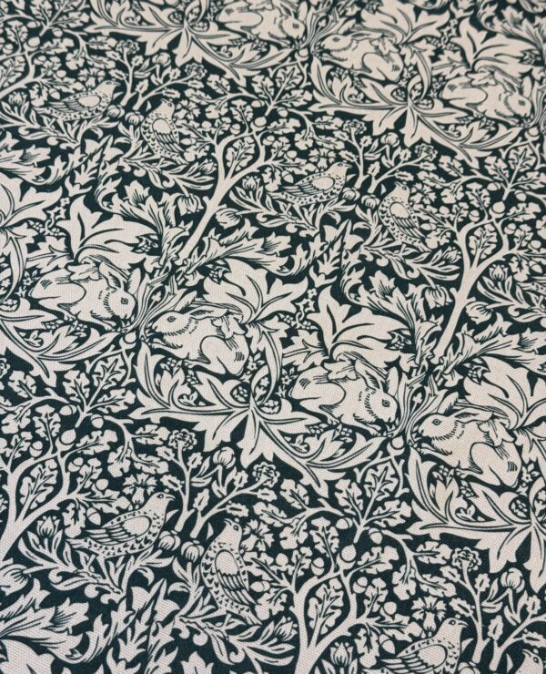 William Morris Brother Rabbit Forest Green Heavy Floral Fabric By Half Metre