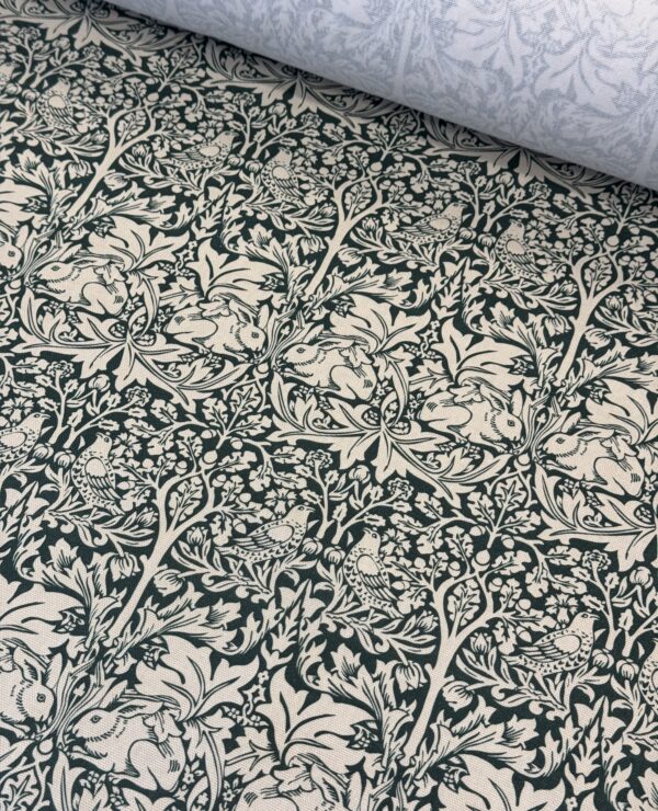 William Morris Brother Rabbit Forest Green Heavy Floral Fabric By Half Metre