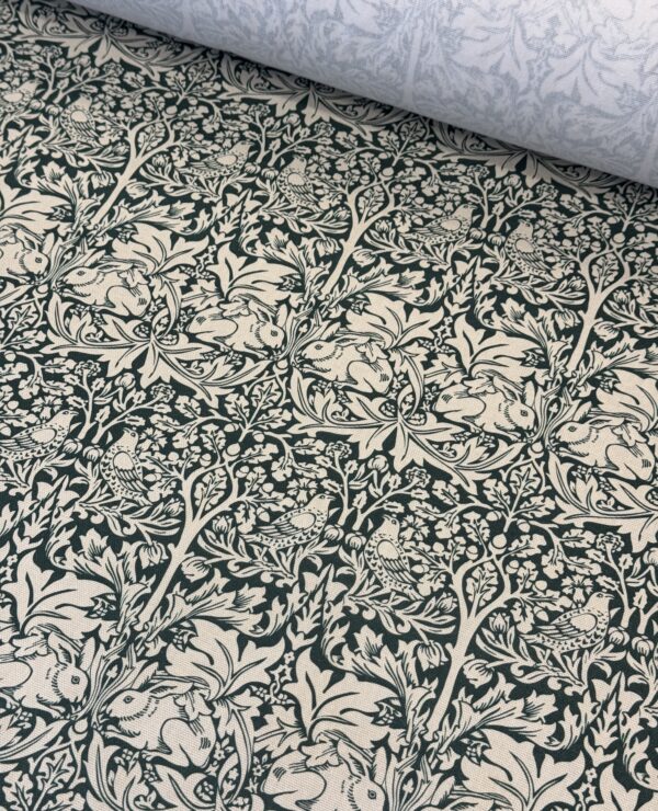 William Morris Brother Rabbit Forest Green Heavy Floral Fabric By Half Metre