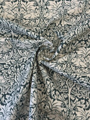 William Morris Brother Rabbit Forest Green Heavy Floral Fabric By Half Metre