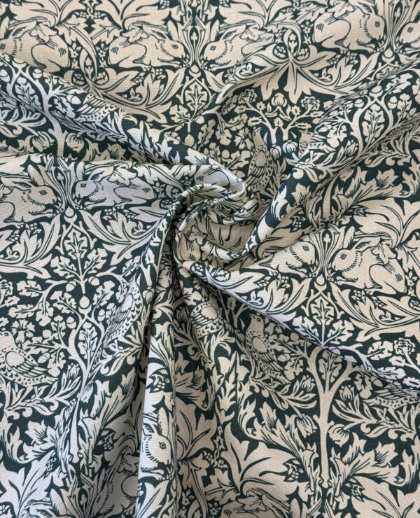 William Morris Brother Rabbit Forest Green Heavy Floral Fabric By Half Metre