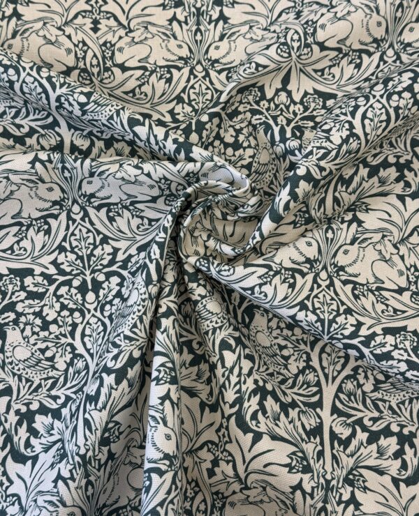 William Morris Brother Rabbit Forest Green Heavy Floral Fabric By Half Metre