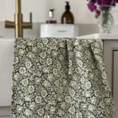 William Morris Mallow Forest Green Cotton Floral Tea Towel