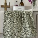 William Morris Mallow Forest Green Cotton Floral Tea Towel