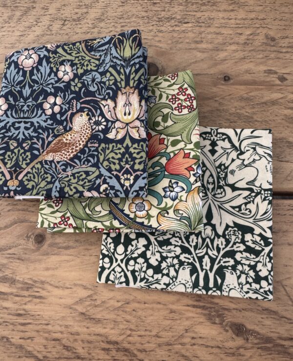 William Morris fabric almost fat quarter bundle- cotton fabric, perfect for quilting and crafts bundle 4