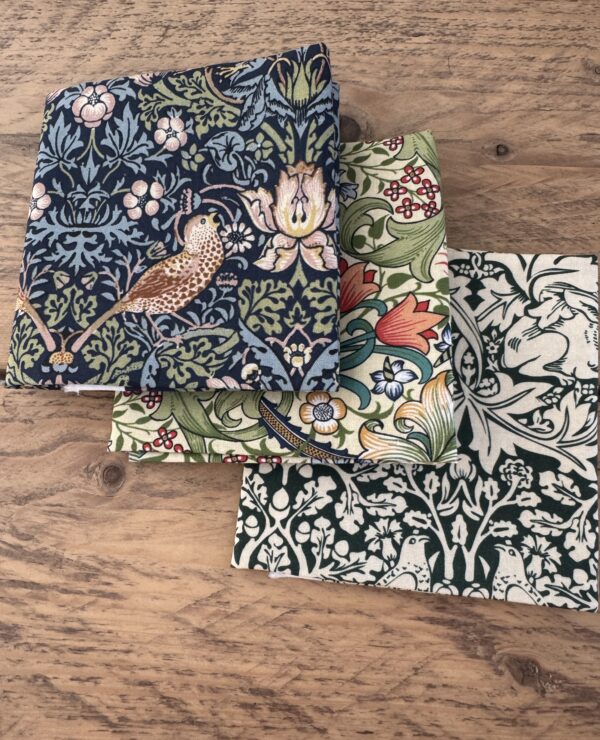 William Morris fabric almost fat quarter bundle- cotton fabric, perfect for quilting and crafts bundle 4