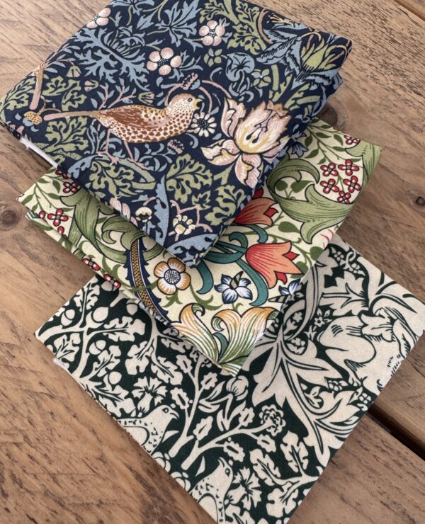 William Morris fabric almost fat quarter bundle- cotton fabric, perfect for quilting and crafts bundle 4
