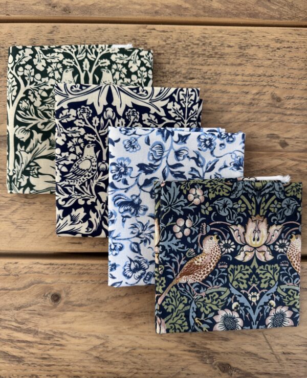 William Morris fabric almost fat quarter bundle- cotton fabric, perfect for quilting and crafts bundle 3