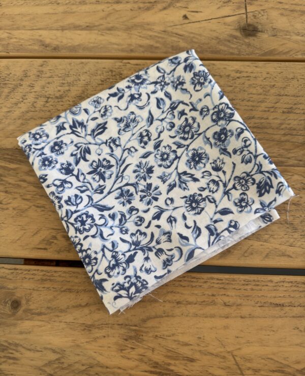 Fabric Remnant 148 x 36cm William Morris Merton Blue Cotton Fabric