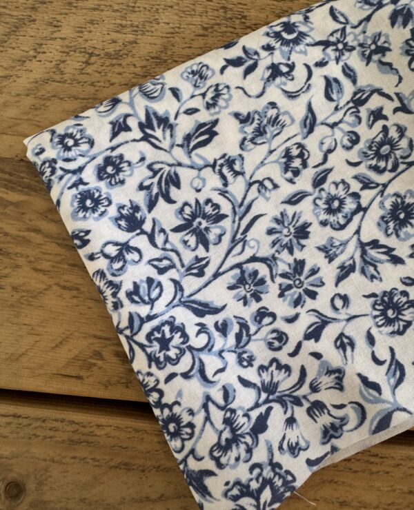 Fabric Remnant 148 x 36cm William Morris Merton Blue Cotton Fabric