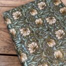 Fabric Remnant 141 x 199cm William Morris Pimpernel Green Pvc / Oilcloth Floral Tablecloth Fabri