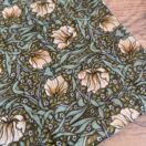 Fabric Remnant 141 x 199cm William Morris Pimpernel Green Pvc / Oilcloth Floral Tablecloth Fabri