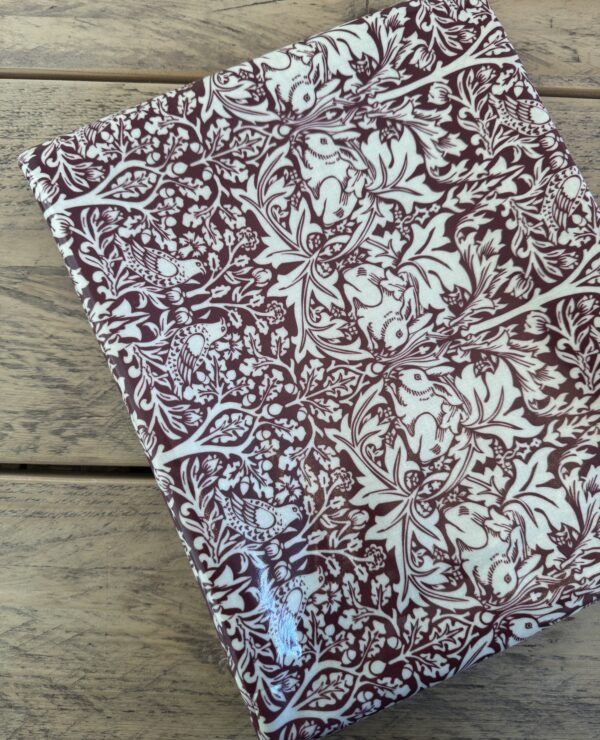 Fabric Remnant 140 x 201cm William Morris Brother Rabbit Red Pvc / Oilcloth Floral Tablecloth Fabric