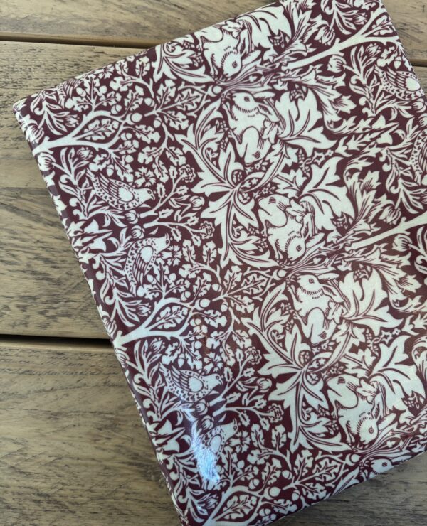 Fabric Remnant 140 x 201cm William Morris Brother Rabbit Red Pvc / Oilcloth Floral Tablecloth Fabric