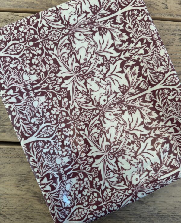 Fabric Remnant 140 x 201cm William Morris Brother Rabbit Red Pvc / Oilcloth Floral Tablecloth Fabric