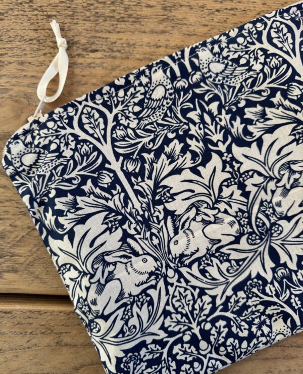 William Morris Brother Rabbit Blue Makeup Bag